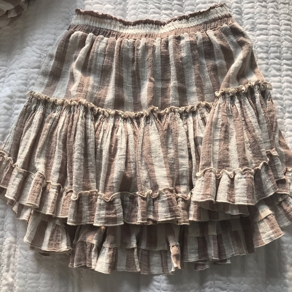 Misa striped mini skirt size large fits small-med